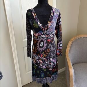 Elegant Multicolor Long Sleeve Dress